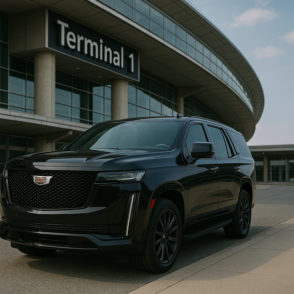 Chauffeur services in an airport waiting for their client