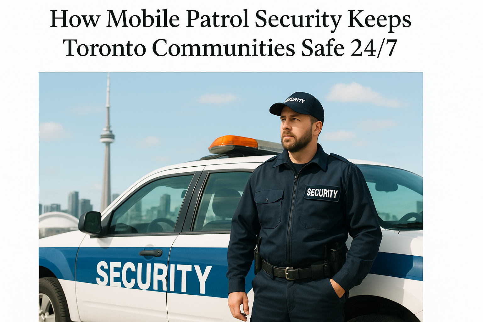 CNSS mobile patrol officer securing Toronto neighborhood