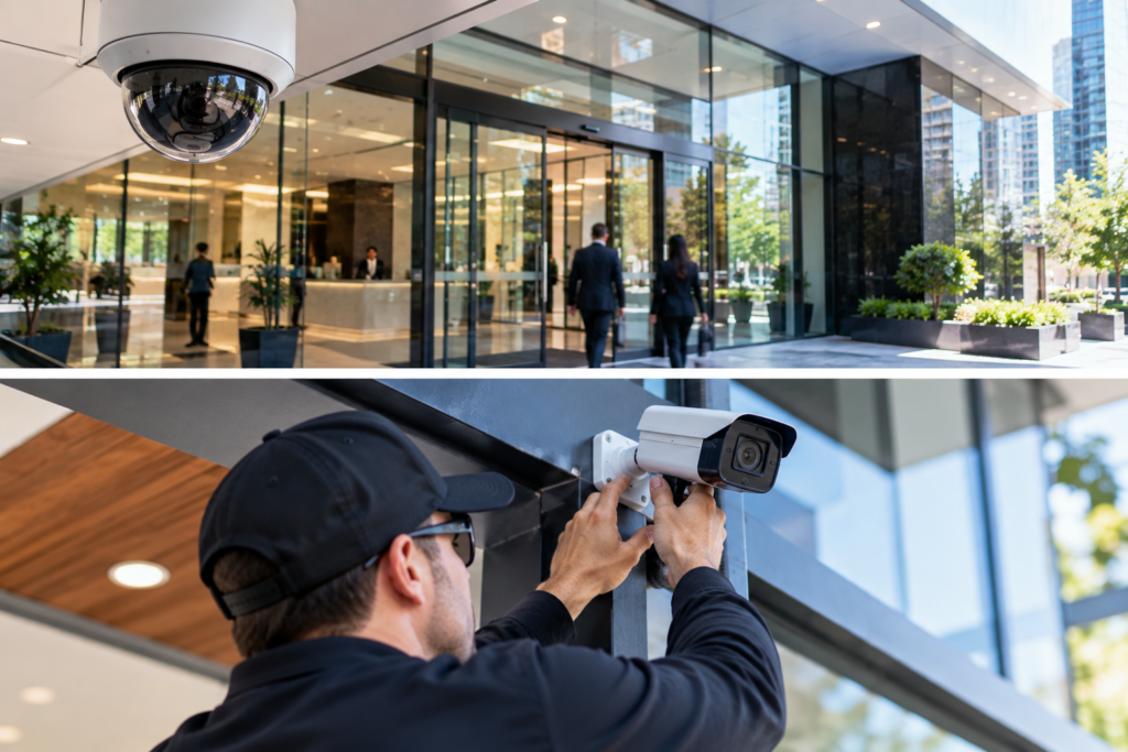 CCTV monitoring a commercial property